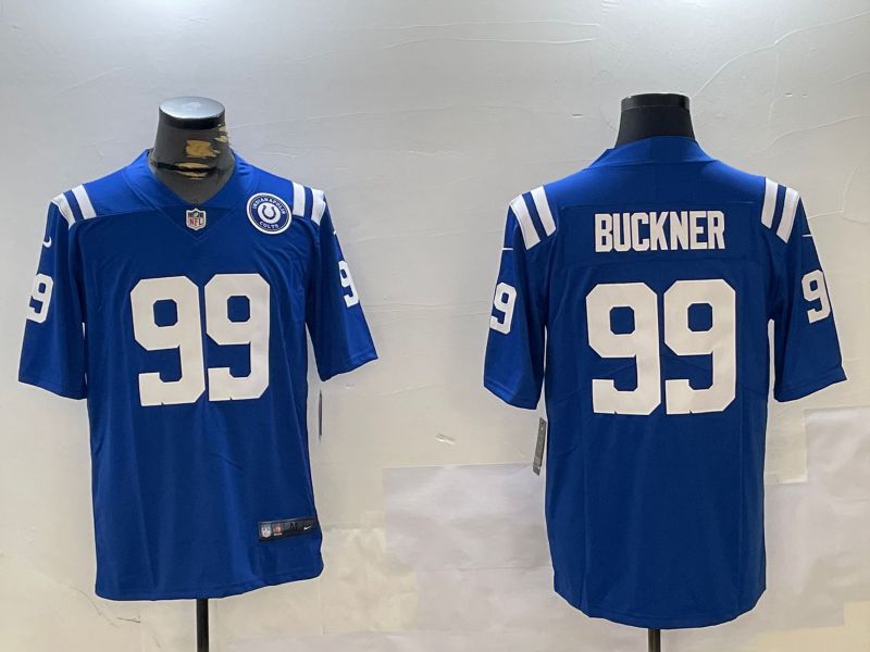 Men Indianapolis Colts 99 Buckner Blue Second generation 2024 Nike Limited NFL Jersey style 2